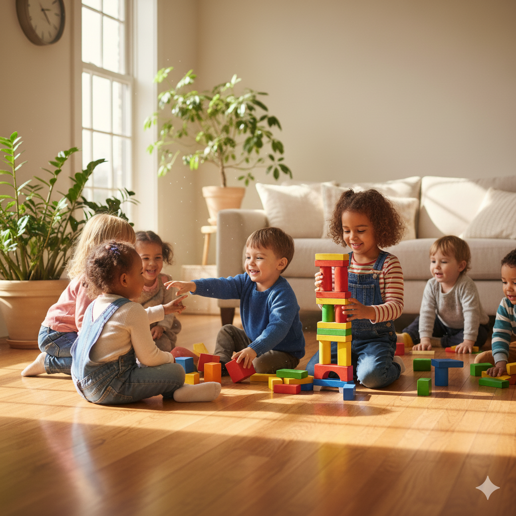Children playing in day home
